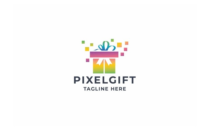 Professional Pixel Gift Logo Logo Template