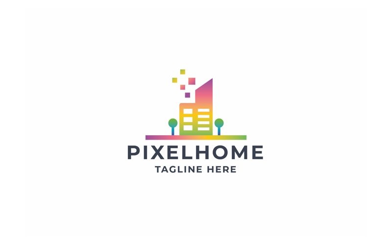 Professional Pixel Home Logo Logo Template