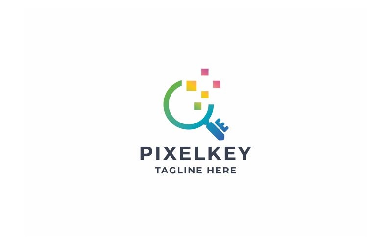 Professional Pixel Key Logo Logo Template