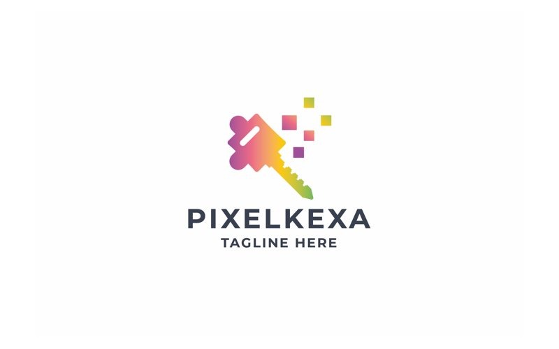 Professional Pixel Key Secure Logo Logo Template