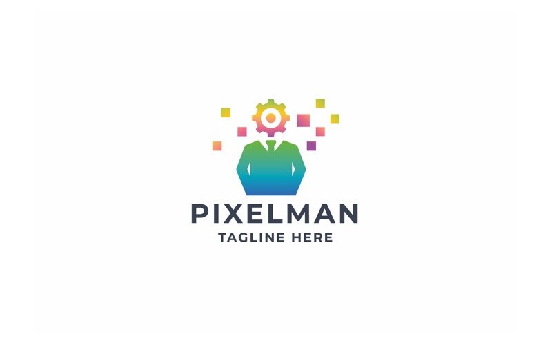 Professional Pixel Man Logo Logo Template