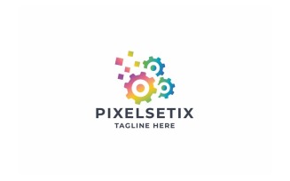 Professional Pixel Settings Gear Logo