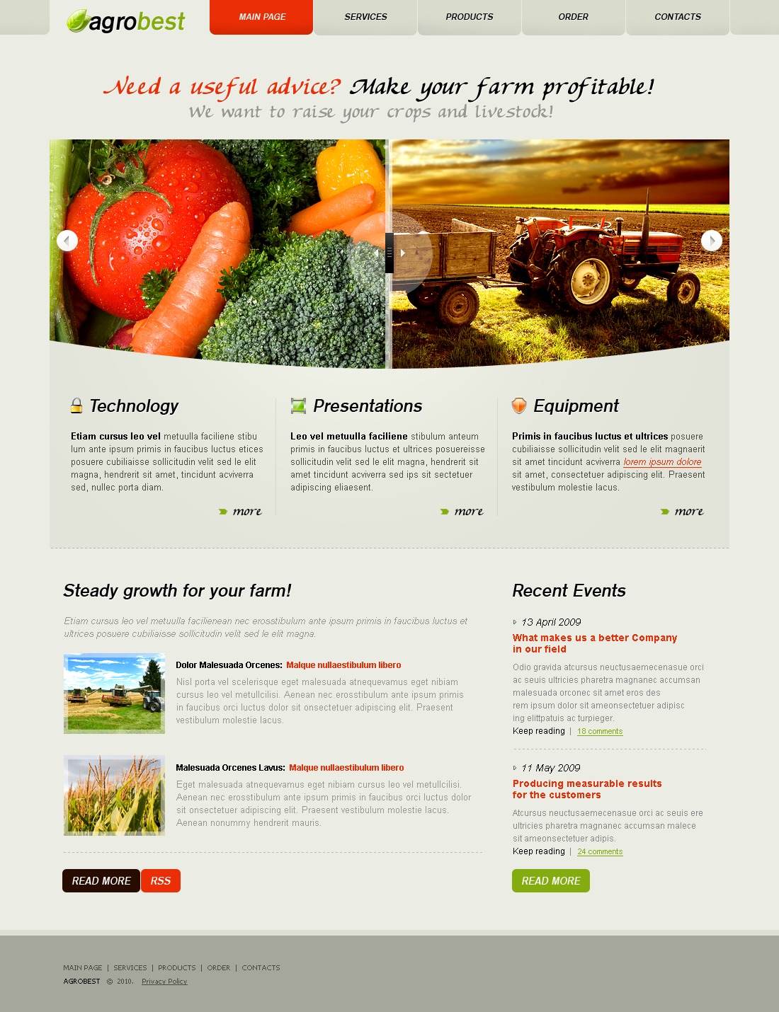 Agriculture Website Template 26895 by WT Website Templates
