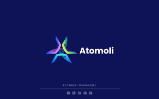 Abstract Atom Gradient Logo Style