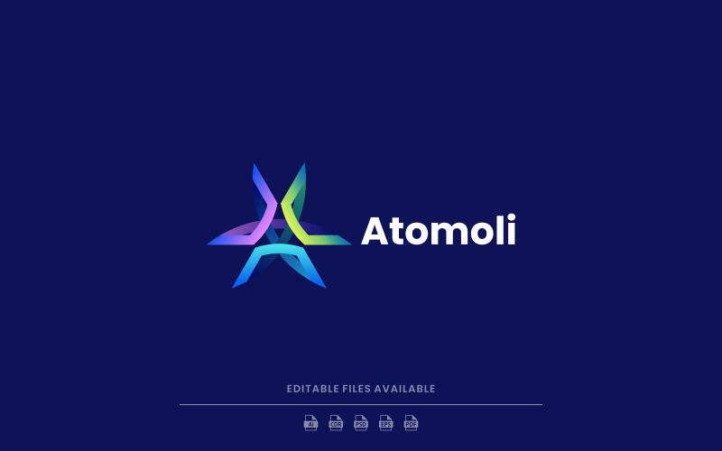Abstract Atom Gradient Logo Style Logo Template