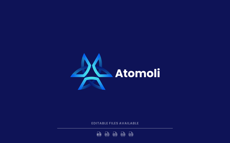 Abstract Atom Gradient Logo Logo Template