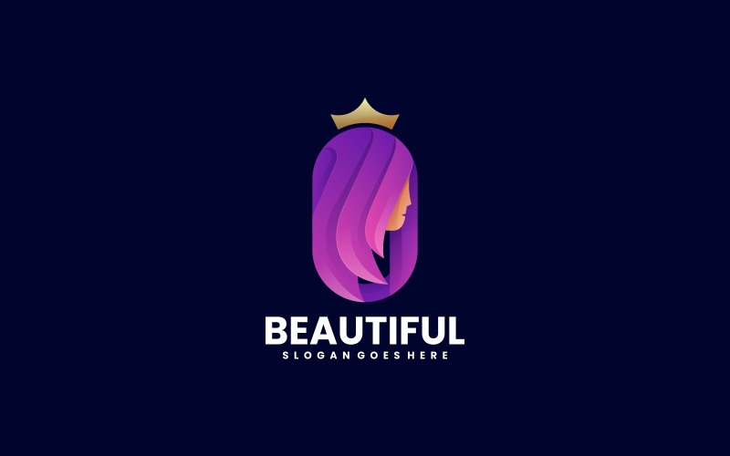 Beautiful Woman Gradient Logo Logo Template