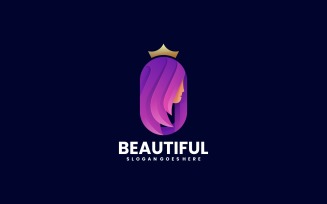 Beautiful Woman Gradient Logo