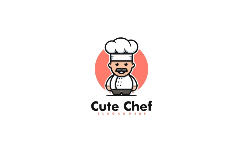 Cute Chef Mascot Cartoon Logo Logo Template