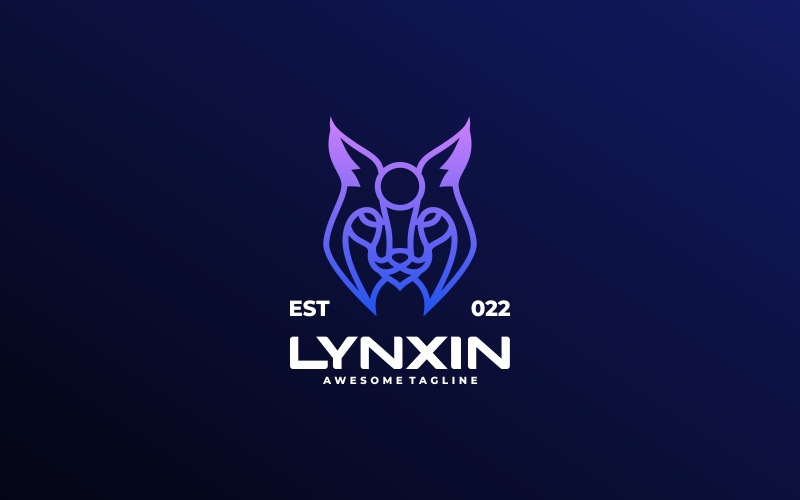 Lynx Line Art Gradient Logo Logo Template