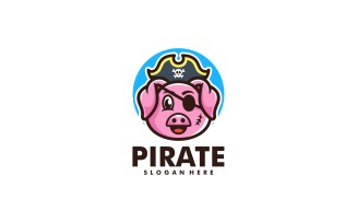 Pirate Pig Mascot Logo Style
