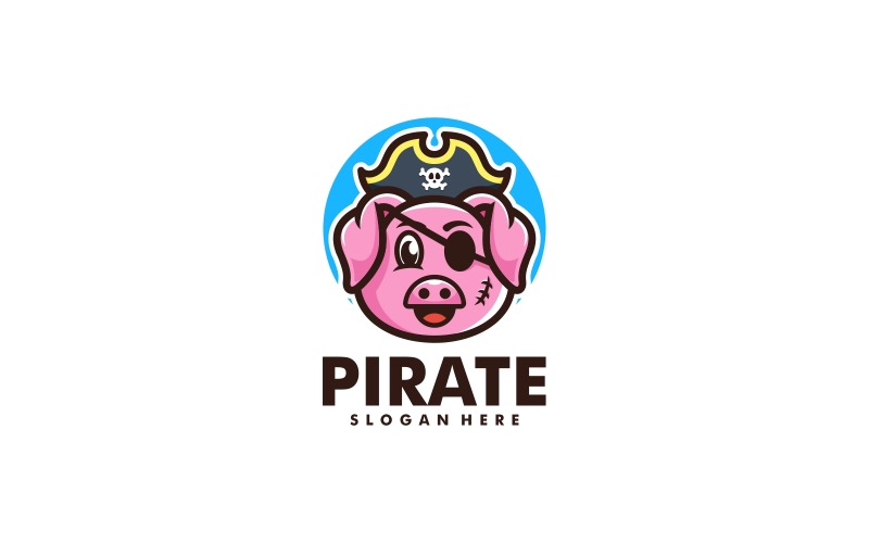 Pirate Pig Mascot Logo Style Logo Template