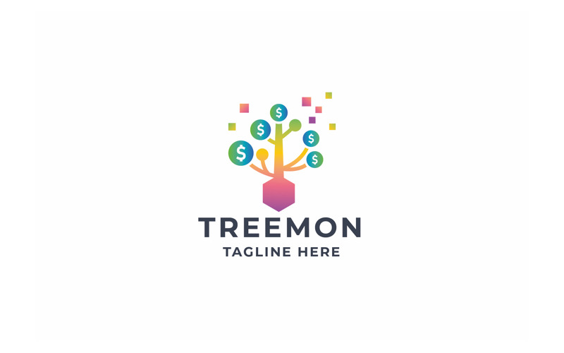Professional Pixel Money Tree Logo Logo Template