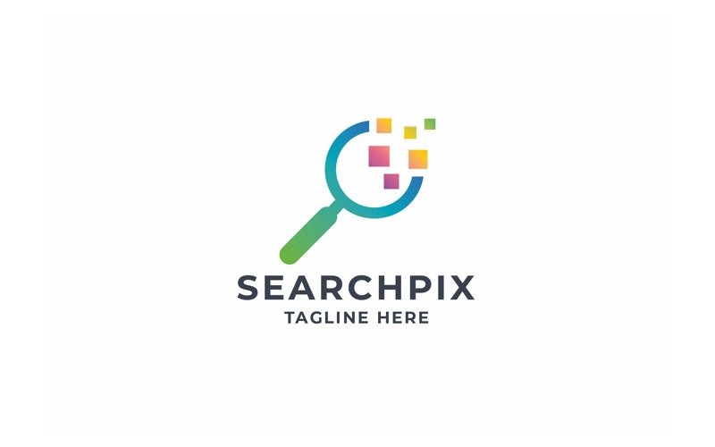 Professional Pixel Search Logo Logo Template