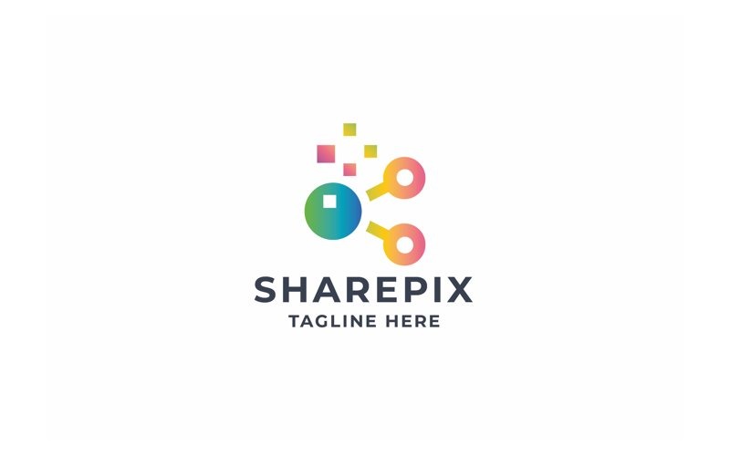 Professional Pixel Share Logo Logo Template