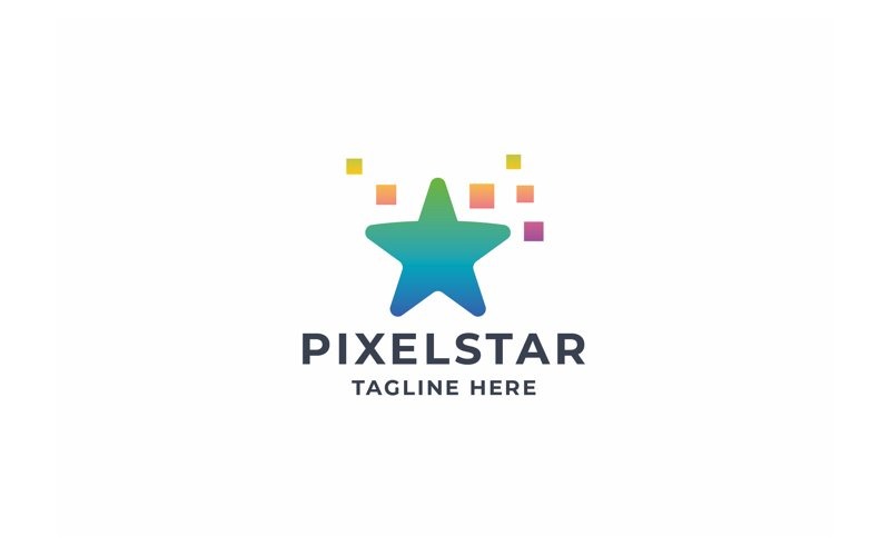 Professional Pixel Star Logo Logo Template