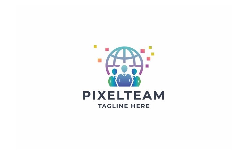 Professional Pixel Team Logo Logo Template