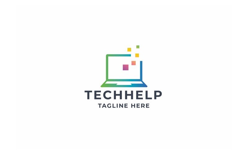 Professional Pixel Tech Help Logo Logo Template