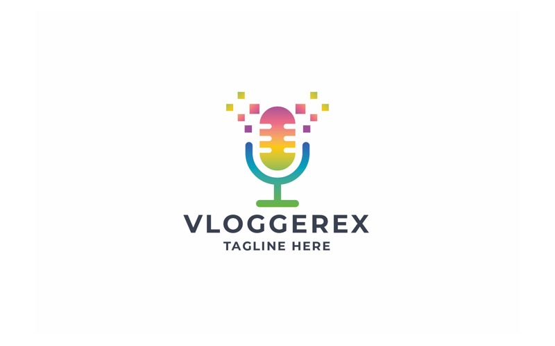 Professional Pixel Vlogger Logo Logo Template