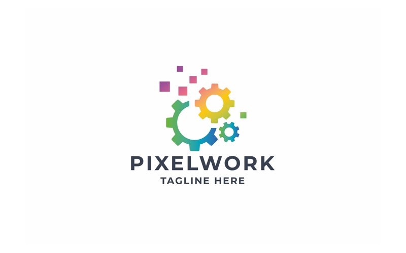 Professional Pixel Work Logo Logo Template