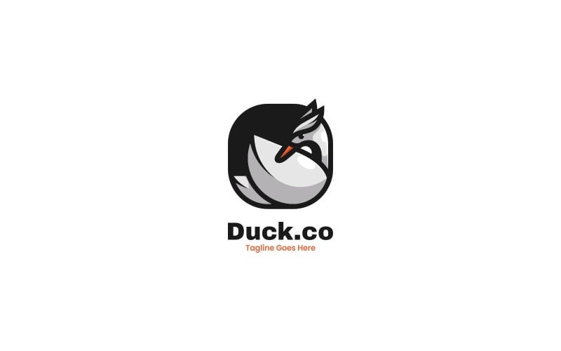 Vector Duck Simple Mascot Logo Style Logo Template