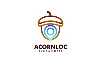 Acorn Location Line Art Logo