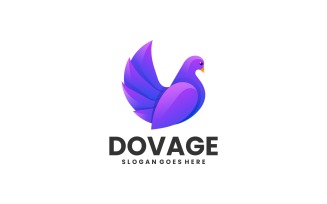 Dove Bird Gradient Logo Style Vol.1