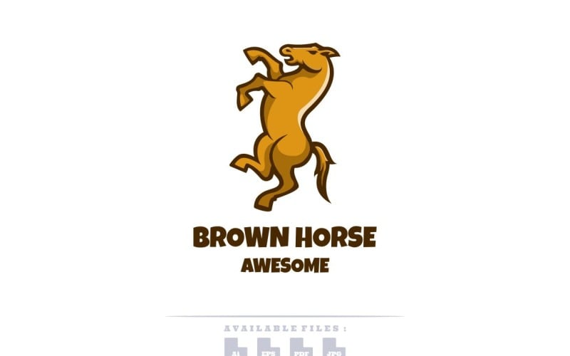 Illustration Vector Graphic Of Brown Horse, Good For Logo Design Logo Template