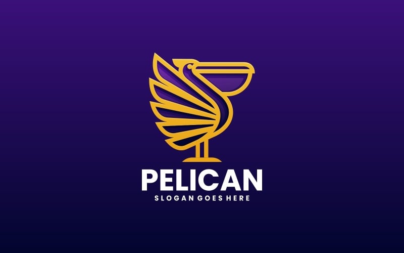 Pelican Line Art Logo Style Logo Template