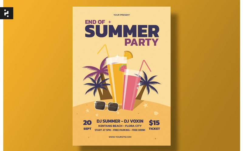 Summer End Party Flyer Template Corporate Identity
