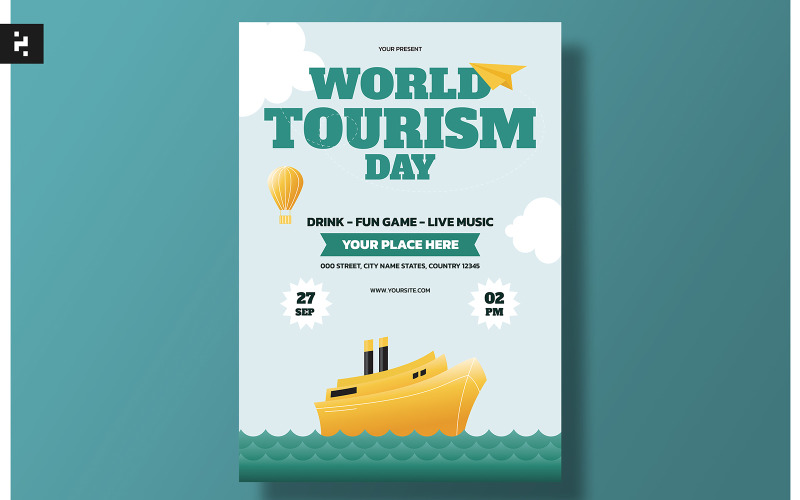 World Tourism Day Flyer Template Corporate Identity