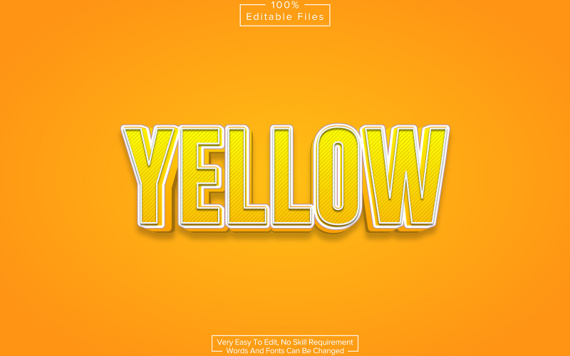 3D Yellow Editable Text Effect Illustration