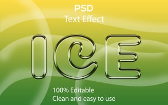 Ice | Ice Editable Psd Glass Text Effect | Modern Ice Psd Glass Text Effect