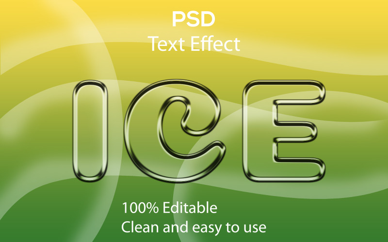 Ice | Ice Editable Psd Glass Text Effect | Modern Ice Psd Glass Text Effect Illustration