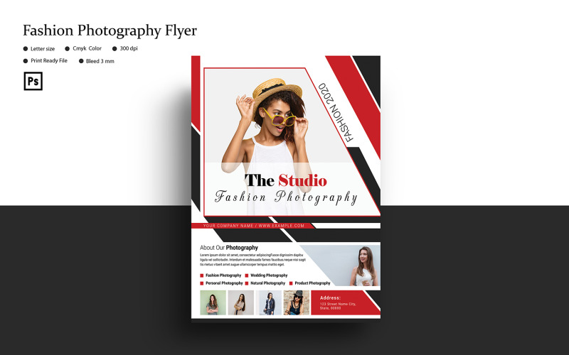 Photography Flyer Template, Photoshop Template Corporate Identity
