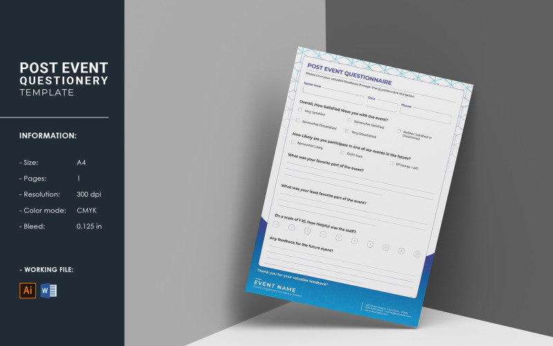 Post Event Questionnaire Template Corporate Identity