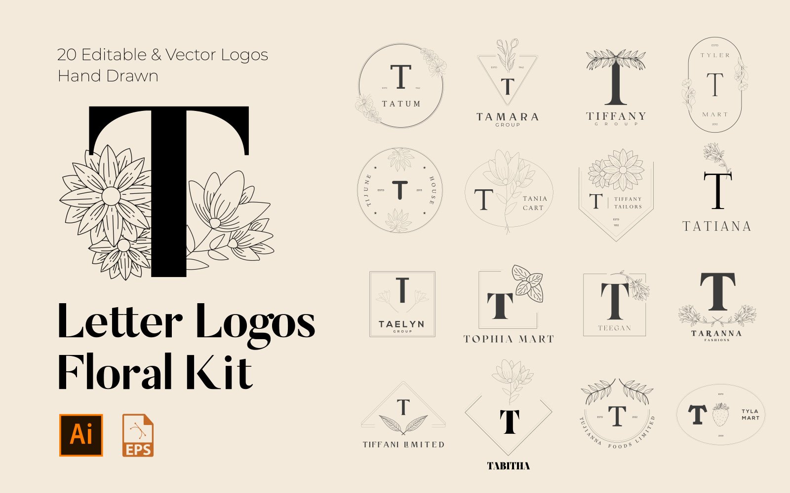 Kit Graphique #268478 T Lettre Divers Modles Web - Logo template Preview