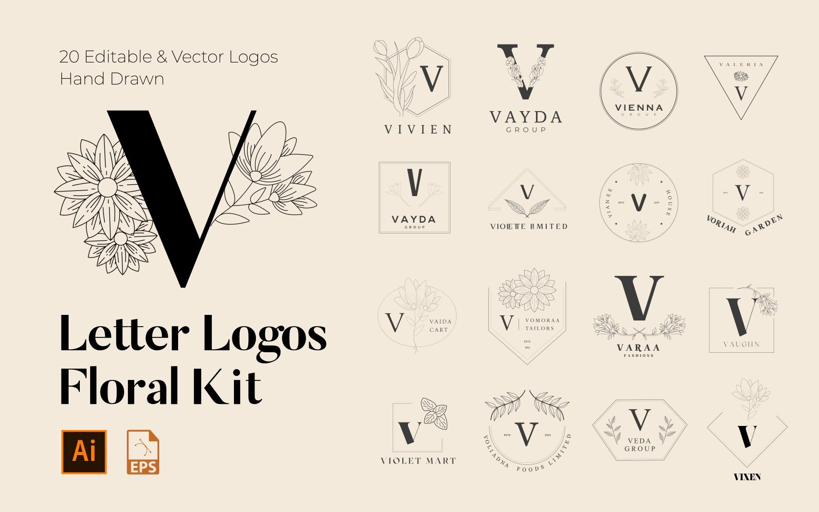 Kit Graphique #268481 V Lettre Divers Modles Web - Logo template Preview