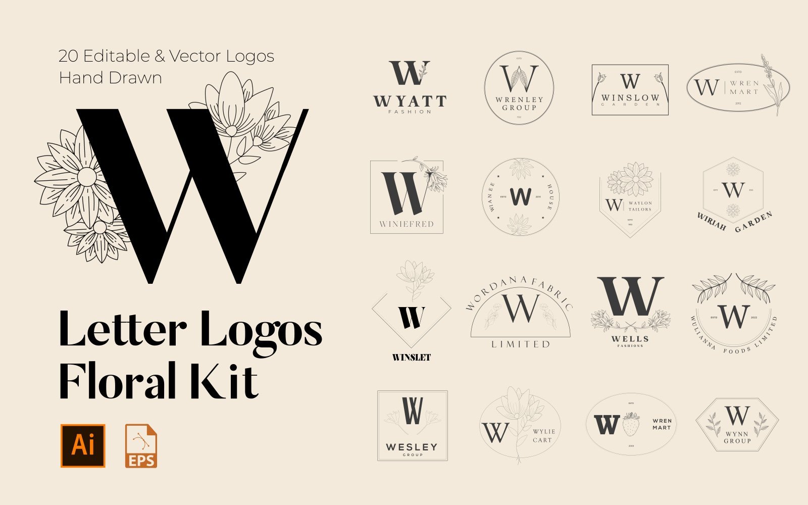 Kit Graphique #268482 W Lettre Divers Modles Web - Logo template Preview
