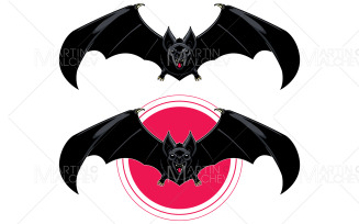 Bat Black Mascot Vector Illustration