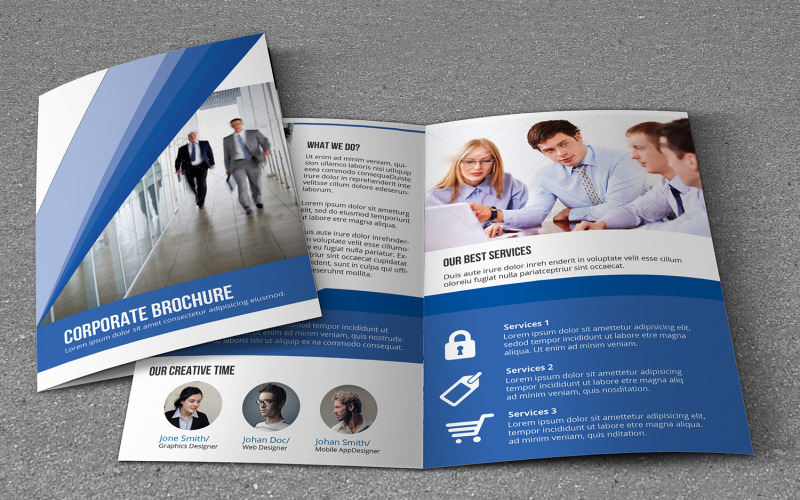 Business Bifold Brochure Template Corporate Identity