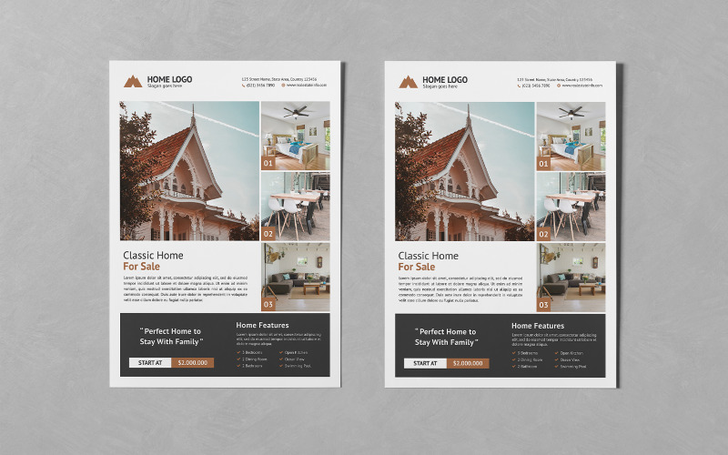 Clean Minimalist Real Estate Flyers Corporate Identity