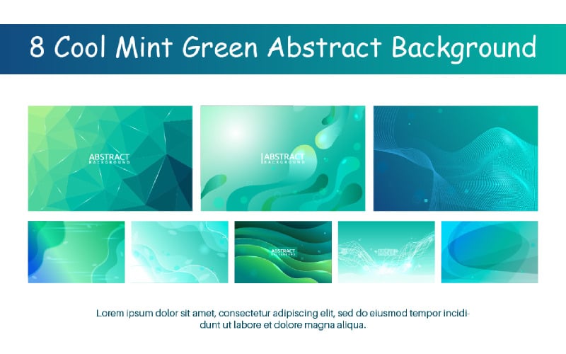 8 Cool Mint Green Abstract Background Illustration