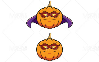 Pumpkin Superhero Mascot Vector Illustration