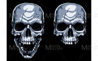 Skull Evil Mascot Vector Illustration