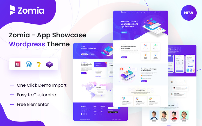 Zomia - App Showcase Elementor WordPress Theme