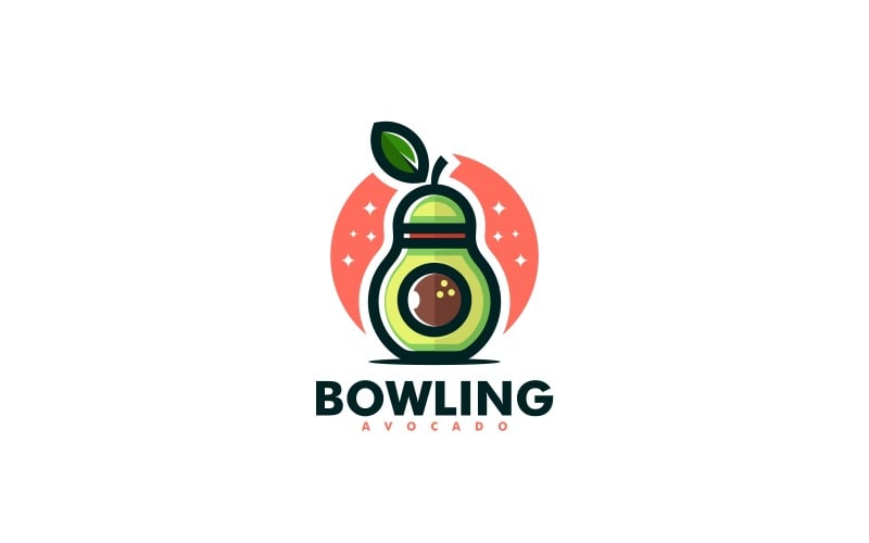 Bowling Avocado Simple Logo Logo Template