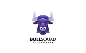 Bull Head Gradient Logo Design