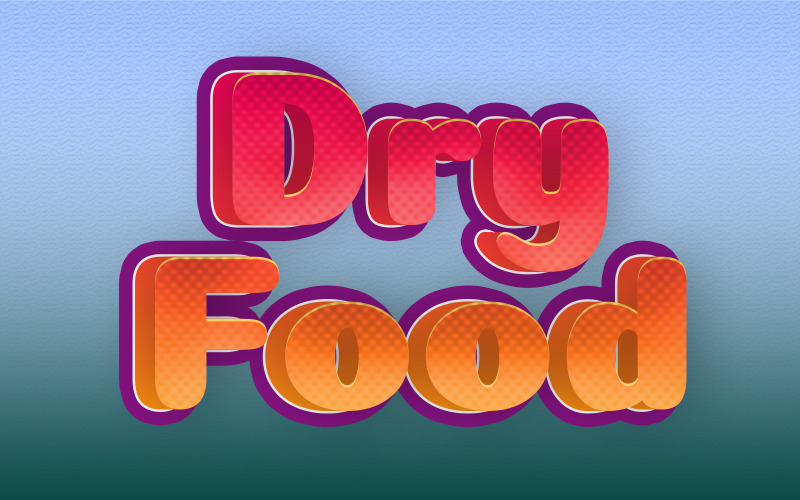 Dry Food | Dry Food Editable Psd Text Effect | Modern Dry Food Psd Text Effect Illustration