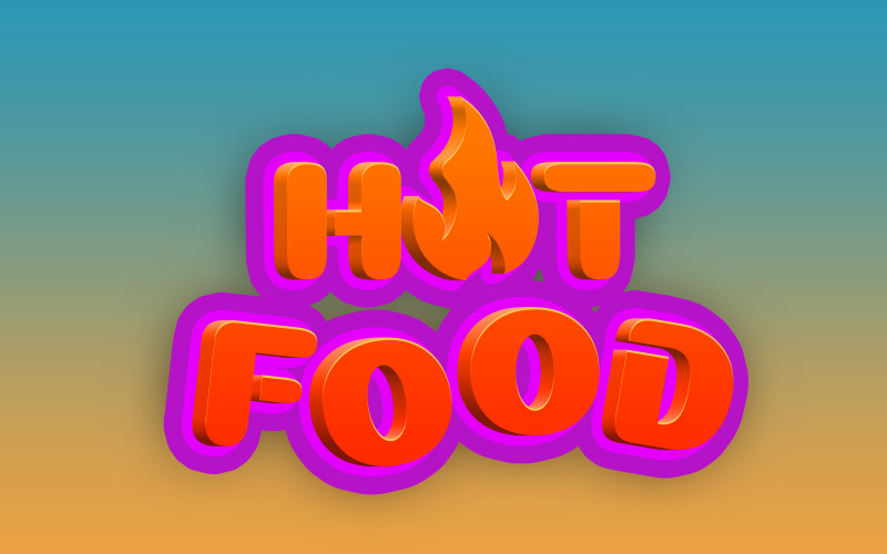 Hot Food | Hot Food Editable Psd Text Effect | Modern Hot Food Psd Text Effect Illustration